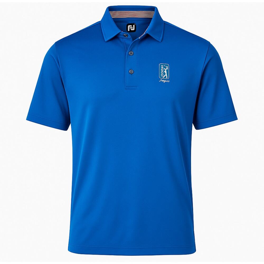 FootJoy FJ Blue Golf Polo TPC Sawgrass Logo Men’s Large Performance Shirt